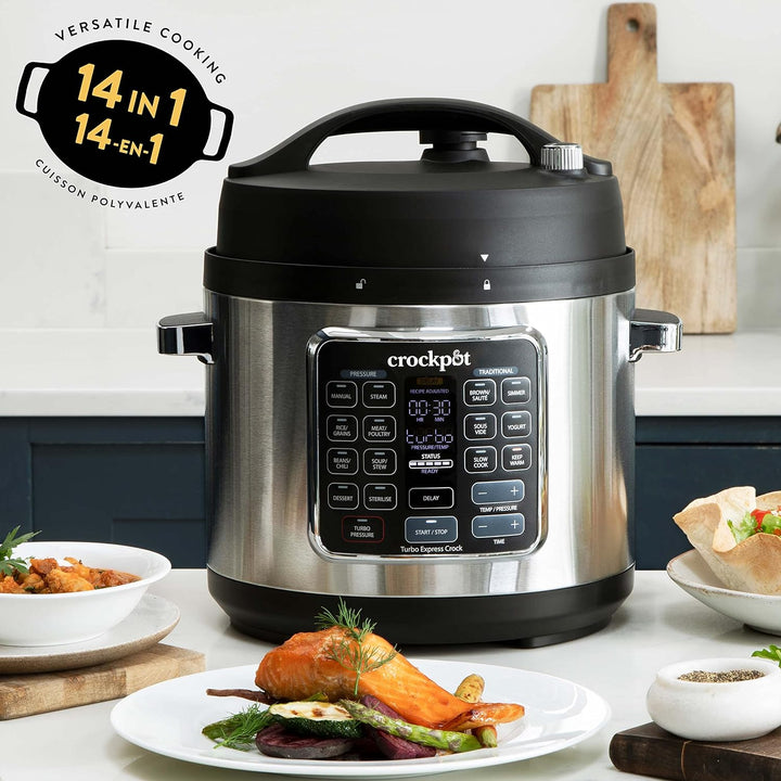 Crockpot Turbo Express Multikocher | 14-in-1-Zubereitungsmöglichkeiten | Schongarer, Dampfreiniger,