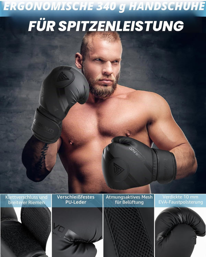 Boxsack für Erwachsene, 4ft PU schweren Boxsack Set 12OZ Handschuhe für MMA Muay Thai Kickboxen Trai