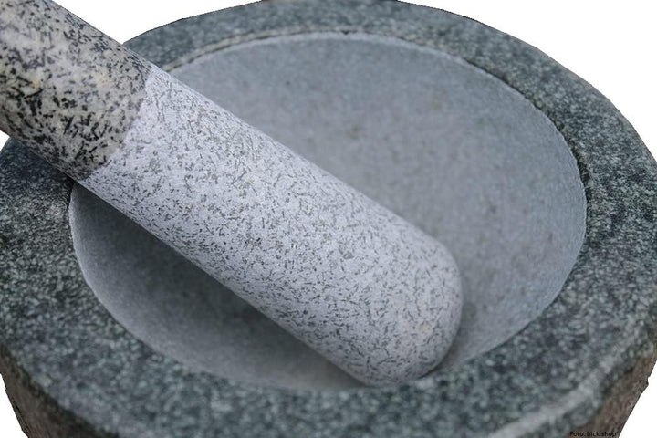 Granit Mörser + Stössel sehr massiv steinmörser innenØ12cm Naturstein Naturmörser
