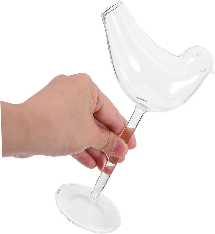 Cabilock 4 Stück Birdie Weinglas Klarer Kaffeebecher Glasvogelgläser, Cocktailgläser Weingläser Kelc