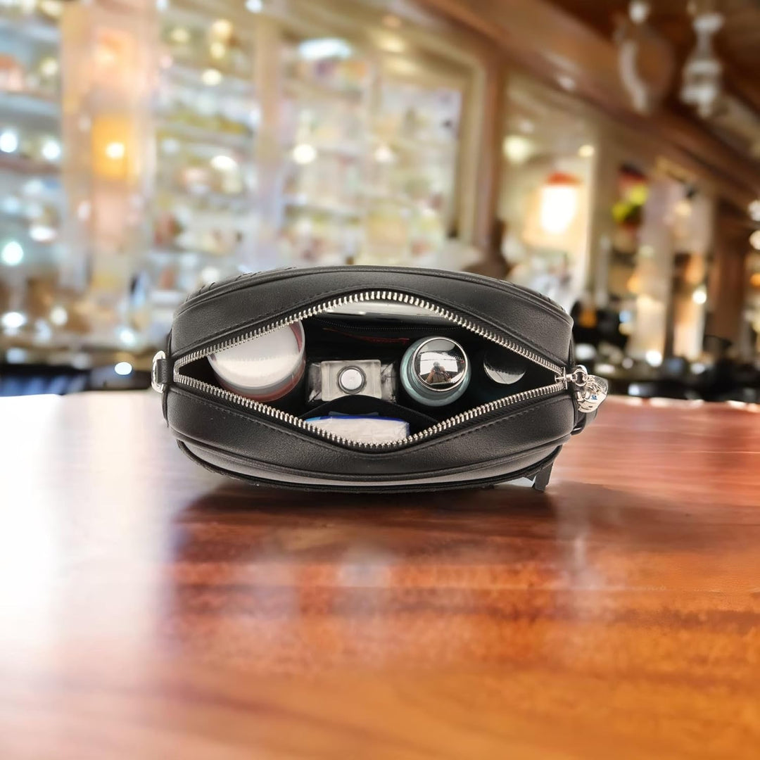lola mae Damen Gesteppte Umhängetasche Black-silver Hardware Lm691, Black-silver Hardware Lm691