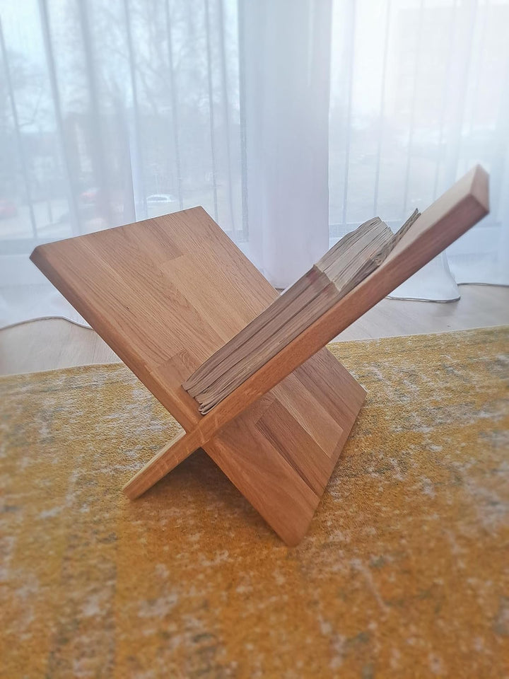 Zeitungsständer Eiche Massivholz X-Form Zeitungsablage Magazinständer
