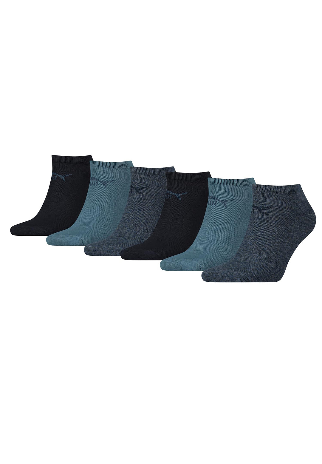 PUMA Unisex Sneaker Socken im Retro Design knöchelhoch für Damen Herren 6er Pack 47-49 Blue Combo, 4