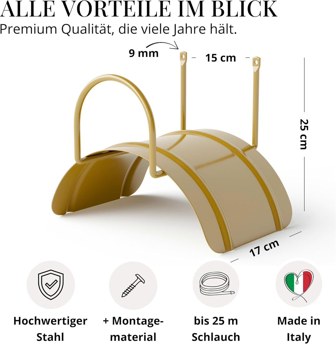 Livlig53 Gartenschlauch Halterung für 1/2 Zoll Schläuche bis 30m aus verzinktem Stahl, Wandhalterung