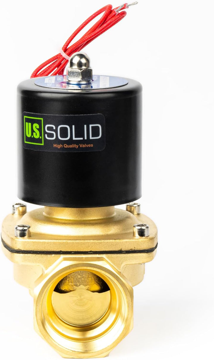 U.S. Solid 1-1/2" Messing Elektrisch Magnetventil 230V AC stromlos geschlossen VITON Wasser Luft Öl