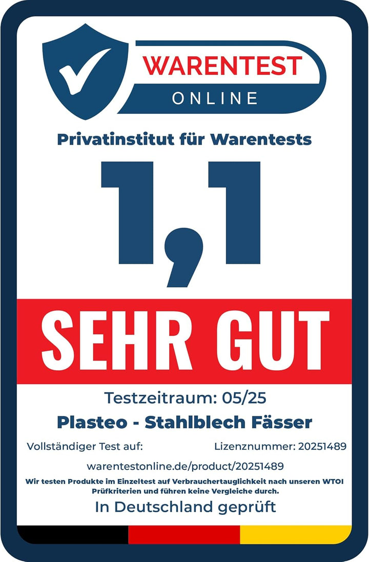 Maier Stahlfass Blechfass Spundfass Ölfass Deckelfass Metallfass, 216 Liter (blau)