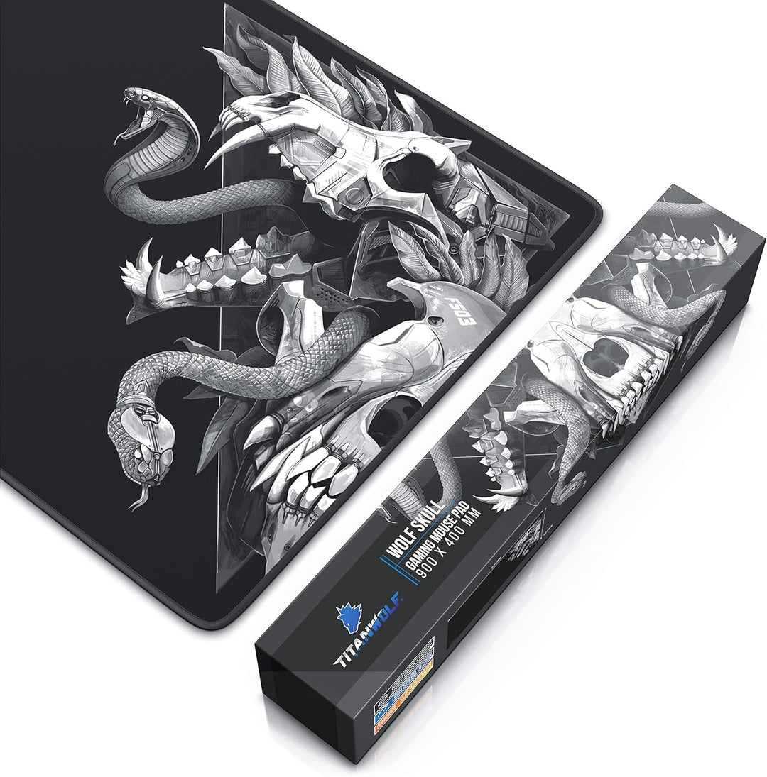 Titanwolf – XXL Gaming Mauspad 900x400 mm - Tischunterlage Mousepad Gaming XXL Gross - Präzision und