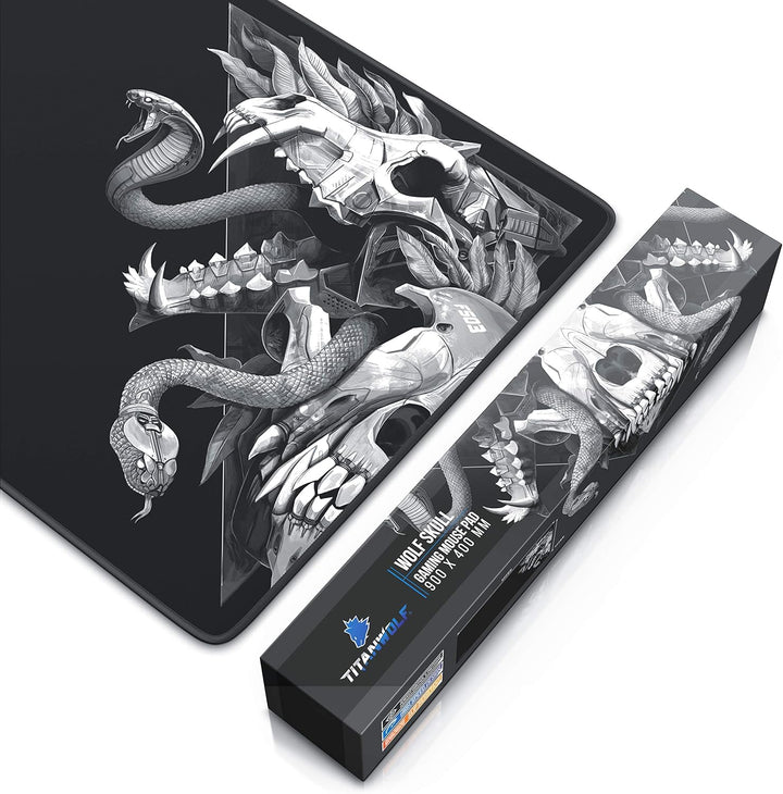 Titanwolf – XXL Gaming Mauspad 900x400 mm - Tischunterlage Mousepad Gaming XXL Gross - Präzision und