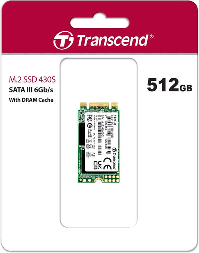 TRANSCEND 430S M.2 512 GB Serial ATA III 3D NAND, 2242 , 42 mm, Wireless 512GB 512G, 512GB 512G