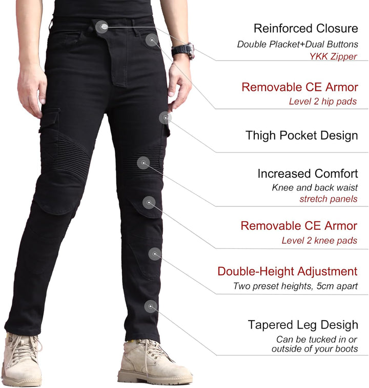 CTBQiTom Morradhose Herren Motorrad Hosen Motorrad Jeans Motorradhose Jeans Gepanzert mit CE Rüstung
