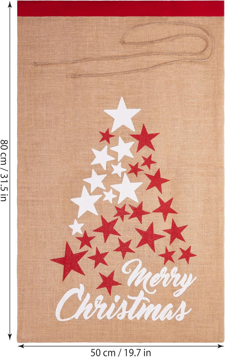 BRUBAKER 3er Set Weihnachtssack - 80 cm Geschenksack mit weihnachtlichen Motiven - Nikolausbeutel zu