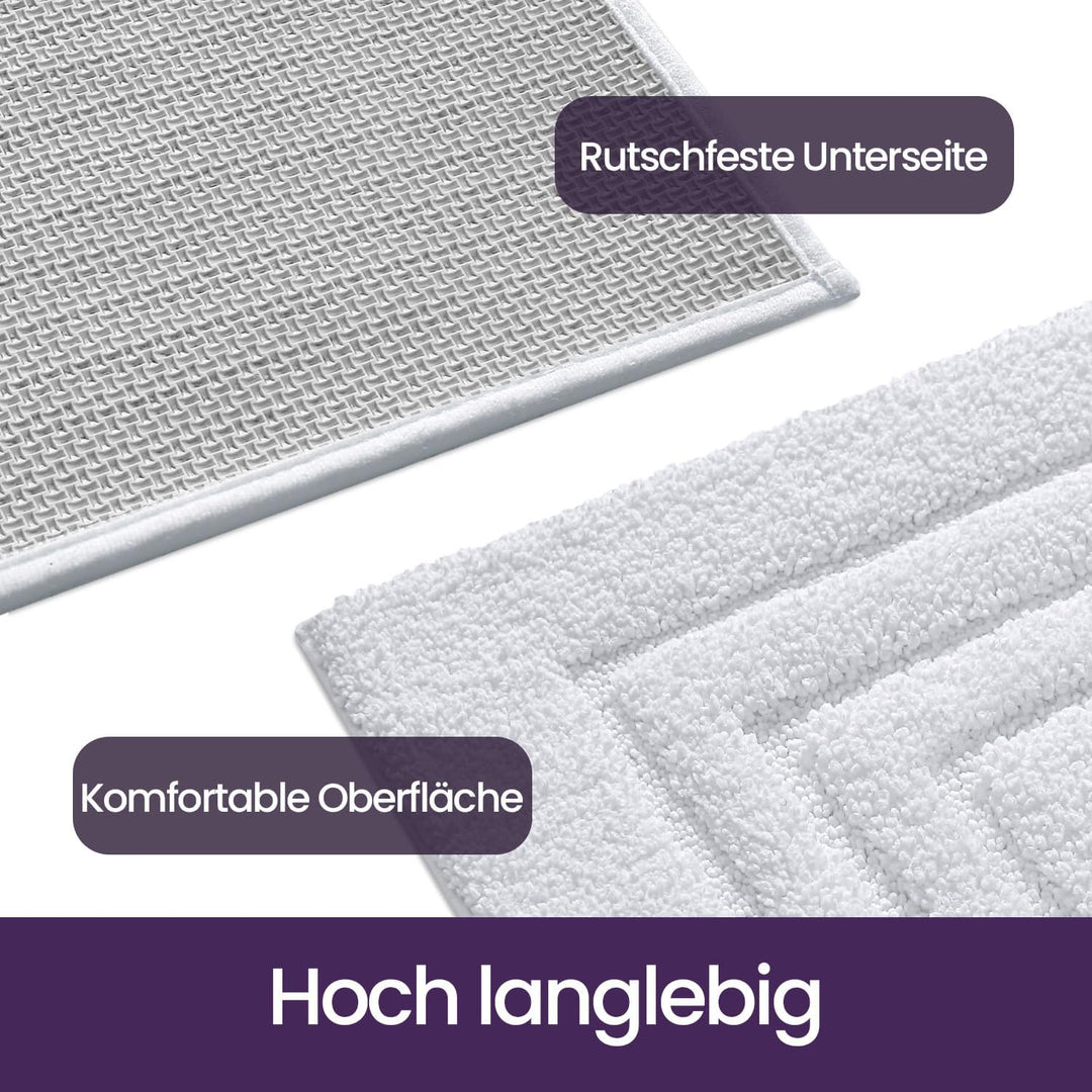 DEXI Badezimmerteppich 50 x 80 cm, weicher Badematte, rutschfest waschbar Badvorleger, Saugfähige Du