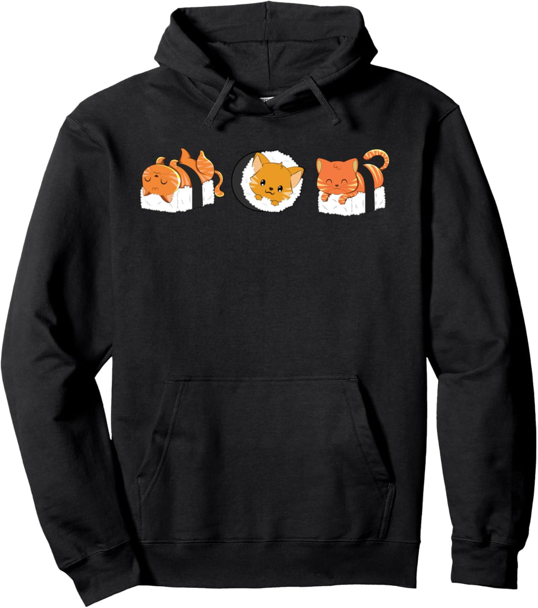 Sushi Cats Kawaii Anime Japanese Roll Sojasauce Nigiri Cat Pullover Hoodie