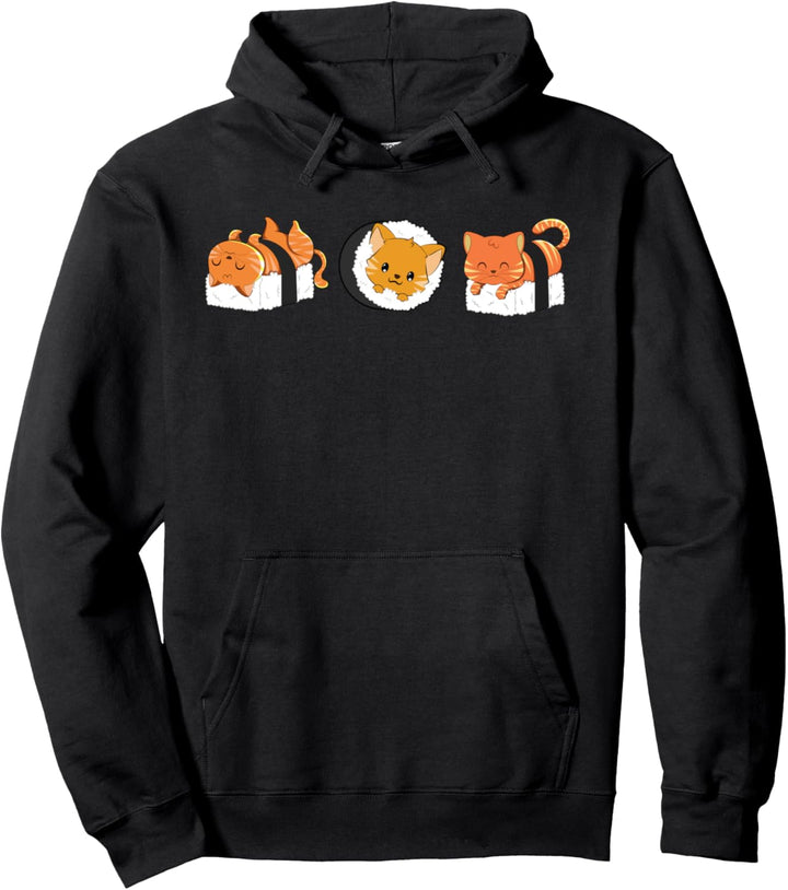 Sushi Cats Kawaii Anime Japanese Roll Sojasauce Nigiri Cat Pullover Hoodie