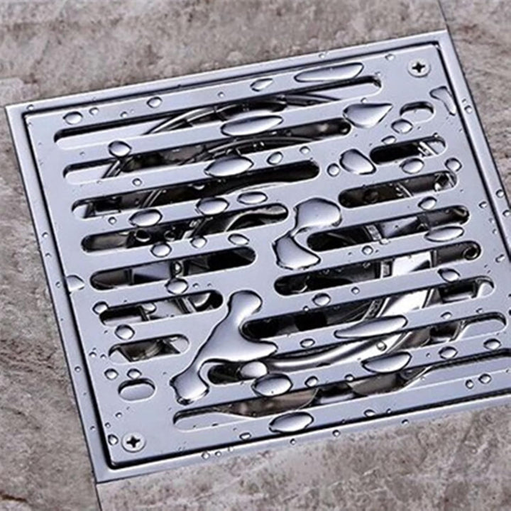 Fdit Bodenablauf,150 * 150mm Edelstahl Quadrat Geruchsneutral Badezimmer Bodenablauf Waste Gate Quad