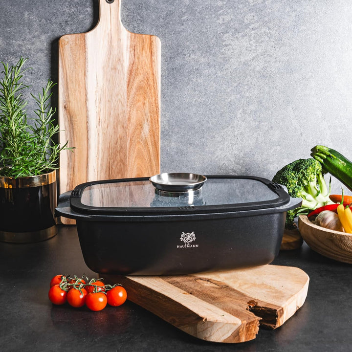Aluguss Kochtopf - 5.5L - Ø 39 cm - Gross Topf Beschichtet Für alle Herdarten auch Induktion - Antih
