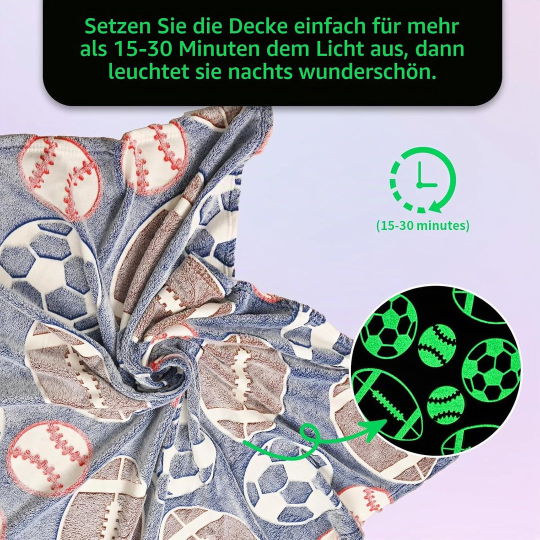 HZVRTN Kuscheldecke Kinder Einhorn/Dinosaurier/Weltraum Decke, kuscheldecke leuchtet im Dunkeln, war