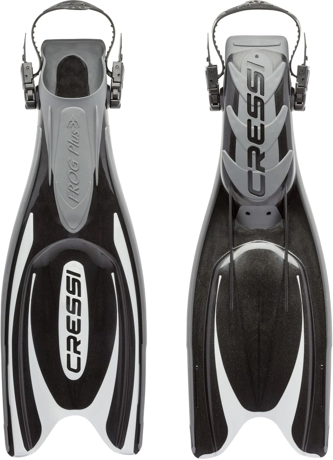 Cressi Frog Plus Tauchflossen Erwachsene M/L (41/44) schwarz/silber, M/L (41/44) schwarz/silber