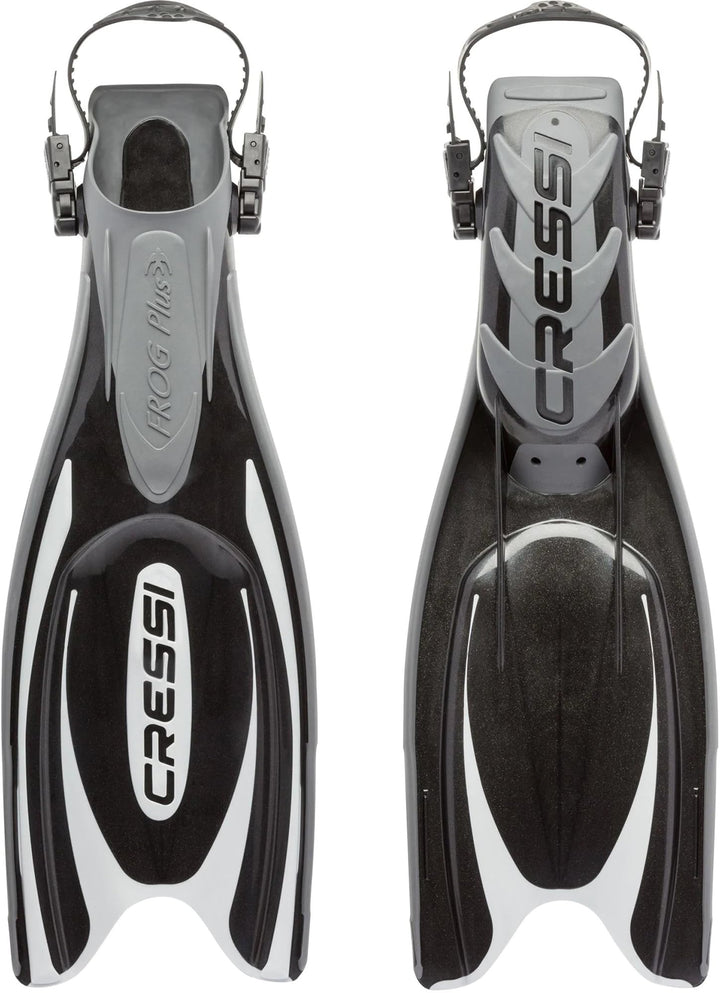 Cressi Frog Plus Tauchflossen Erwachsene M/L (41/44) schwarz/silber, M/L (41/44) schwarz/silber