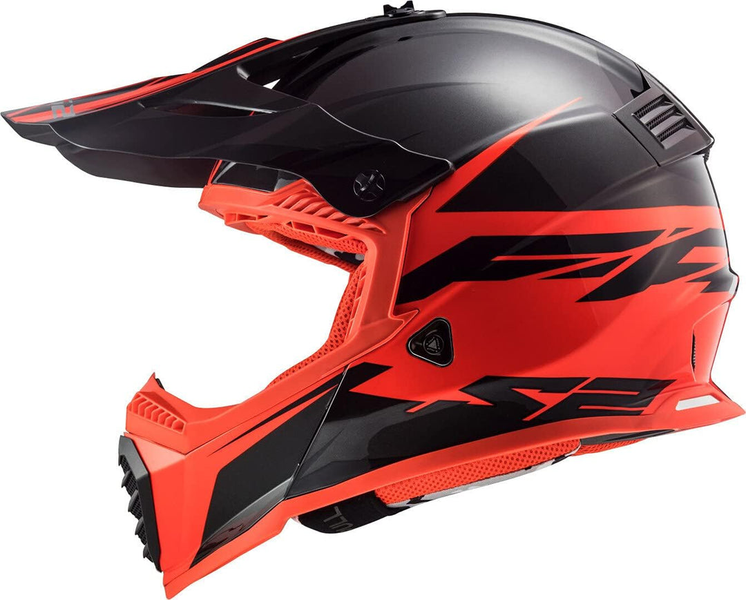 LS2 Herren Fast Evo Roar Motorradhelm, Mattschwarz rot, XS