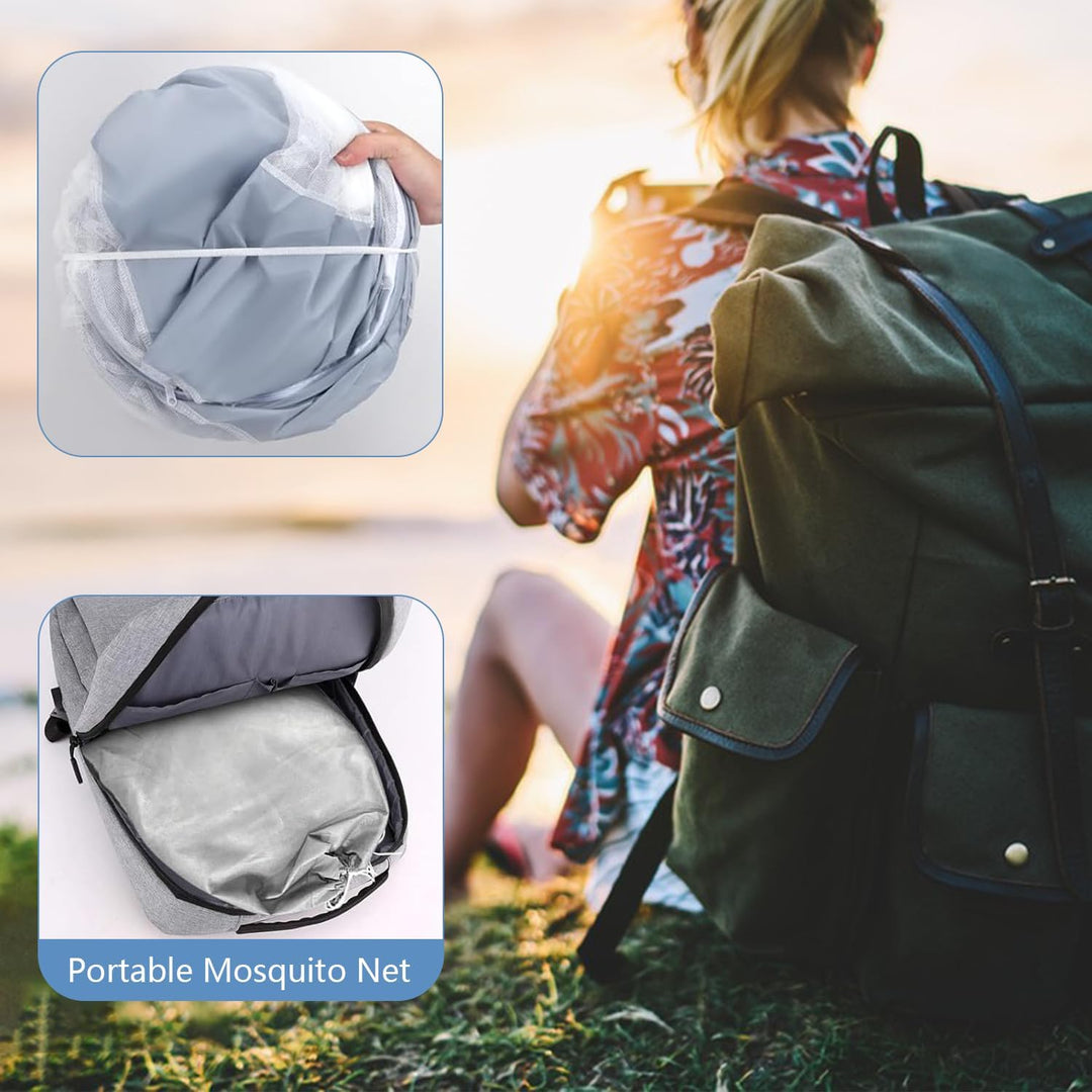 Faltbares Moskitonetz für Einzelbett, Ultraleichtes Tragbares Pop-up Moskitonetz Bett mit Reissversc