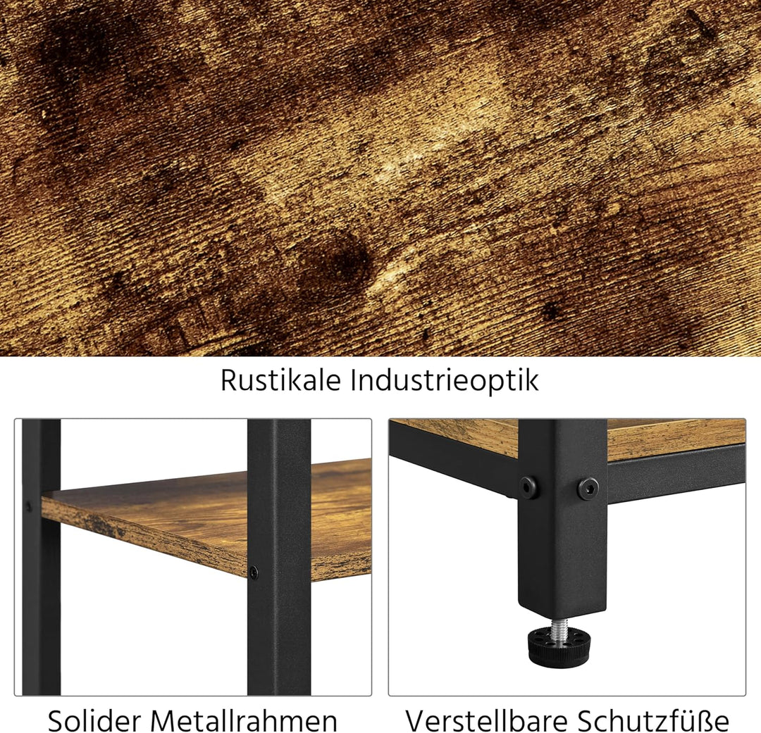 Yaheetech Vintage Telefontisch, Beistelltisch mit 3 Ablagen, Kleiner Nachttisch, Sofatisch, 45 x 35