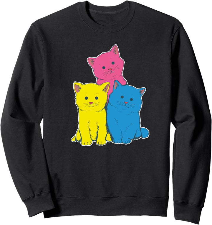 Pan Pride Flagge Katzen Queer LGBTQ Geschenk Pansexuell Sweatshirt