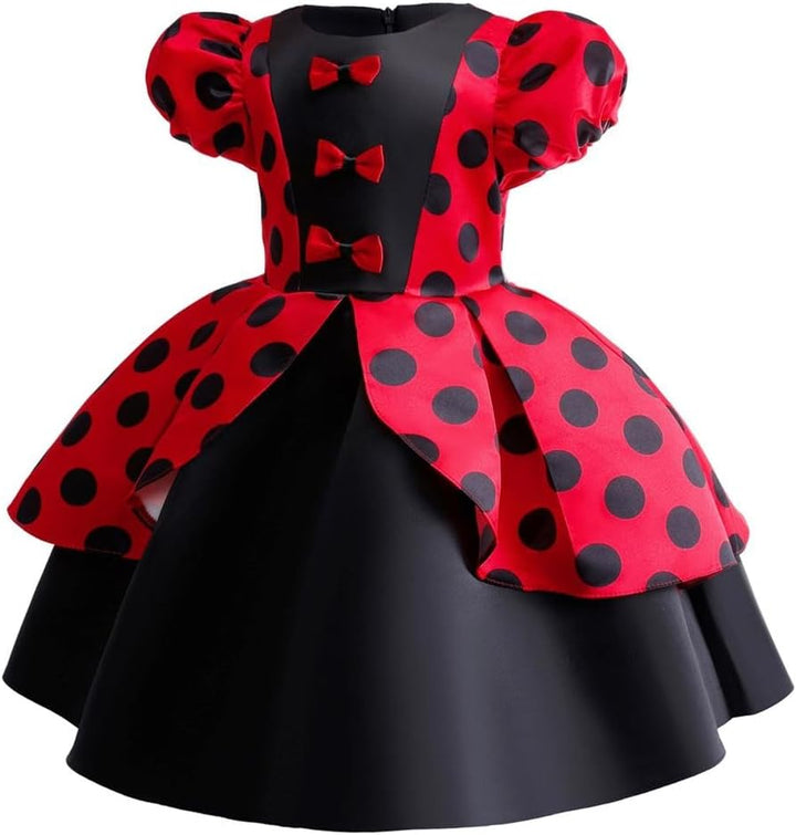 Lito Angels Marienkäfer Gepunktetes Heldenmädchen Kleid Kostüm Verkleidung Kinder Mädchen Grösse 2-1