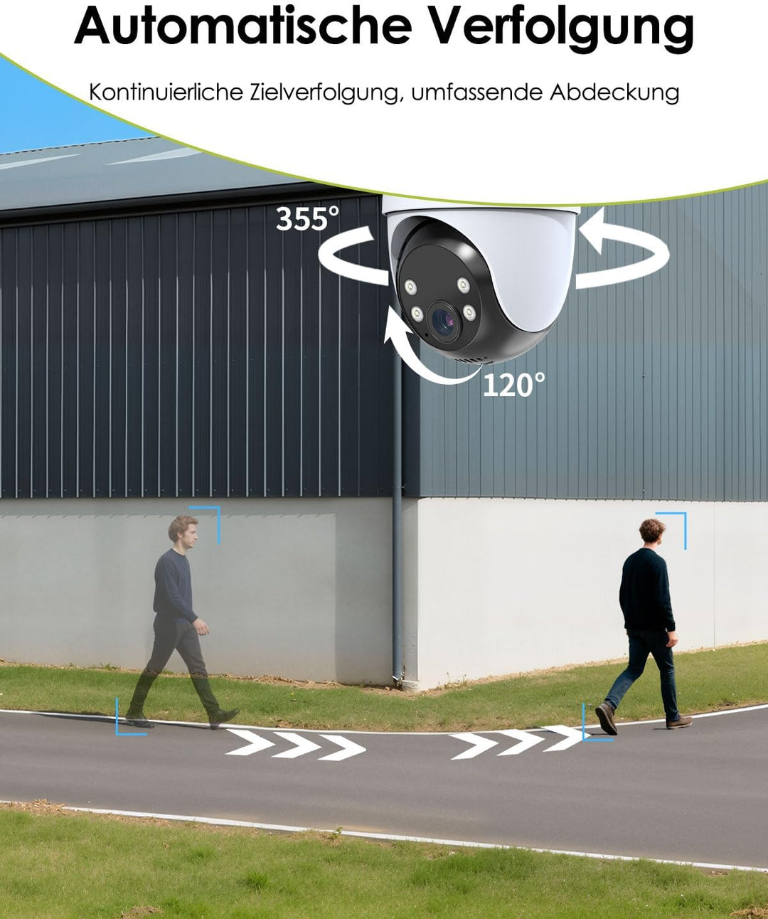 ieGeek 24/7 Aufzeichnung AOV 4G LTE Überwachungskamera Aussen mit SIM ohne WiFi, 360° PTZ, 2K 3MP, K