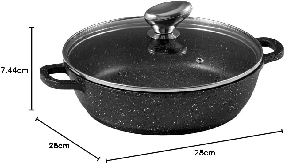 Pradel Excellence, PCUI001015, Premium Schmortopf aus Aluminiumguss Ø24cm, Glasdeckel, Antihaftbesch