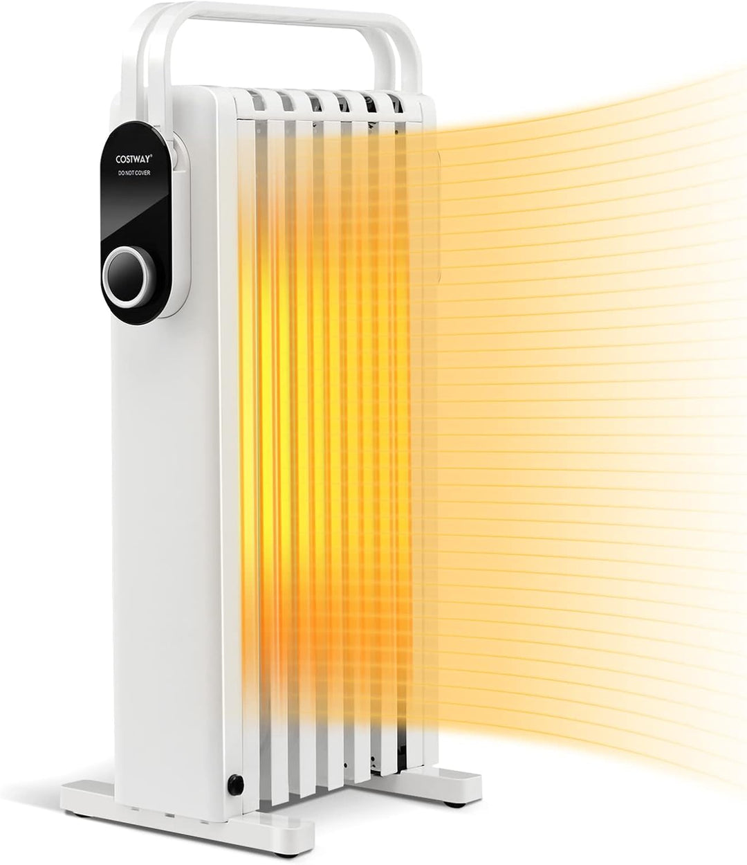 COSTWAY 1500W Ölradiator 7 Rippen Heizkörper 5-35℃, elektrische Heizung 3 Heizstufen mobil mit Räder