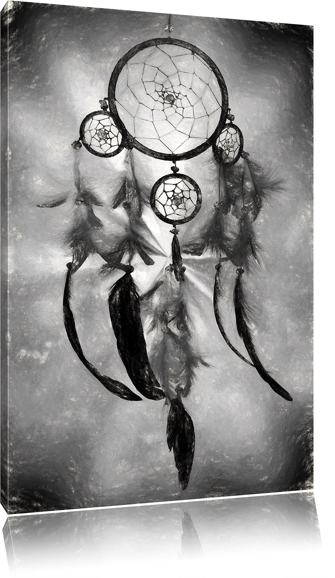 Pixxprint Indianischer Traumfänger Kunst als Leinwandbild/Grösse: 100x70 cm/Wandbild/Kunstdruck/fert