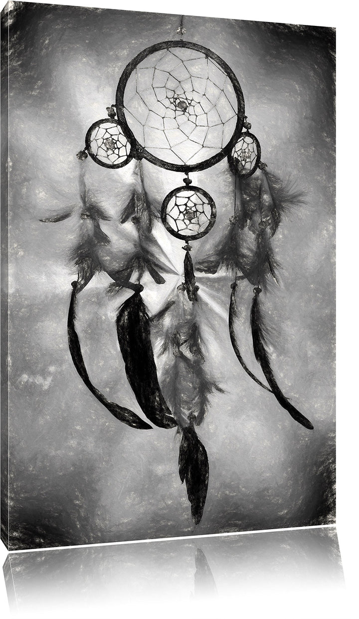 Pixxprint Indianischer Traumfänger Kunst als Leinwandbild/Grösse: 100x70 cm/Wandbild/Kunstdruck/fert