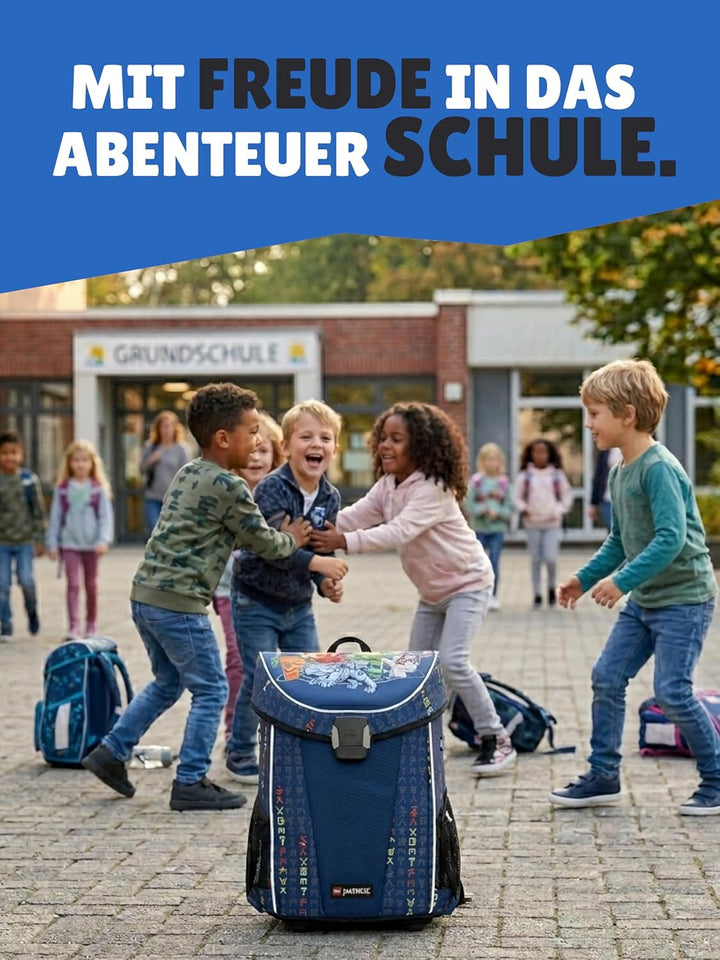 Familando - Schulranzen Set 10-teilig mit Schultüte - Ninjago Blau - Ergonomisch, stabil & mit gepol