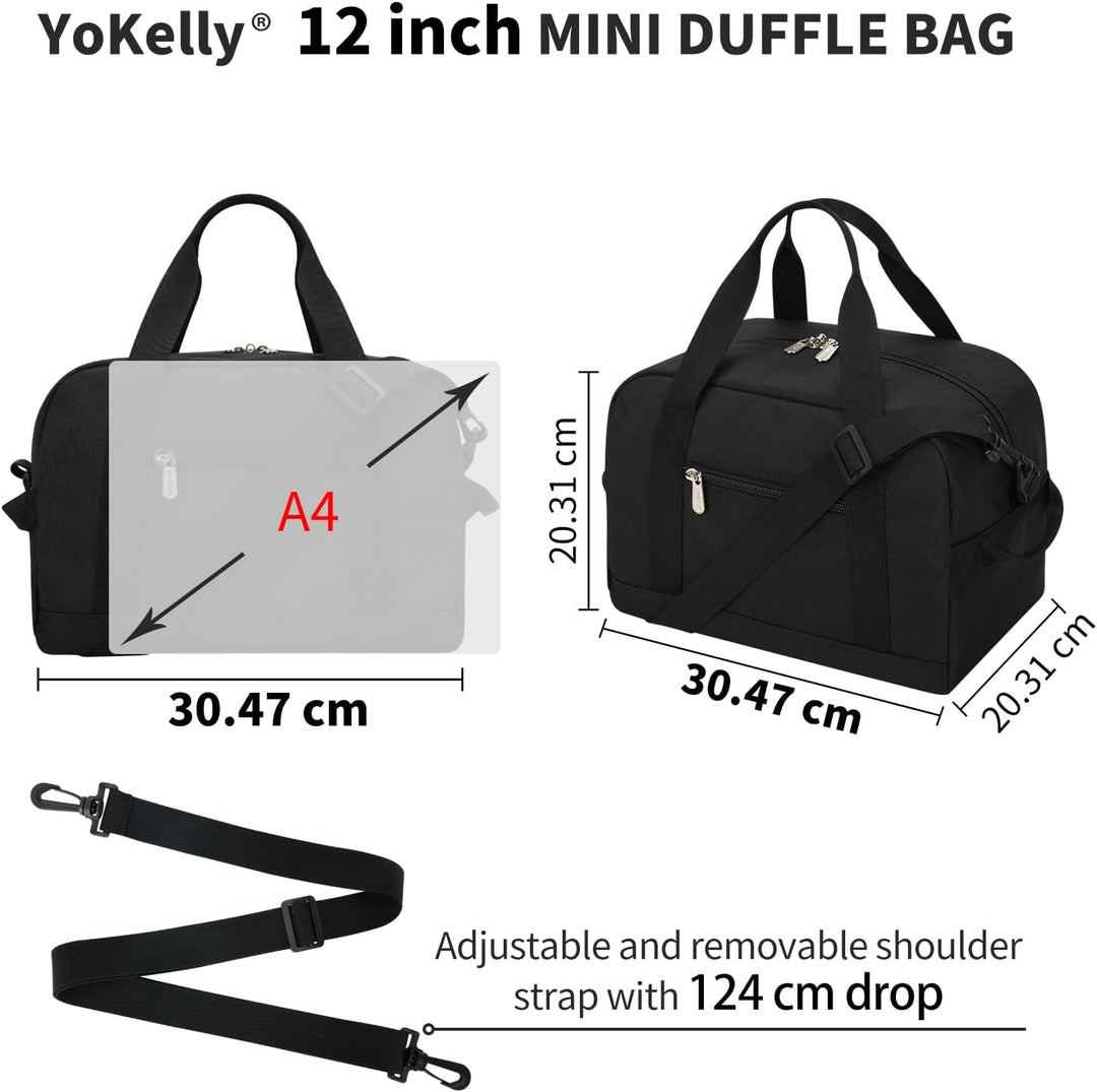 Sporttasche klein, Reisetasche 12L Mini Handgepäck Tasche für Weekender, Fitnesstasche 30x20x25cm-Sc