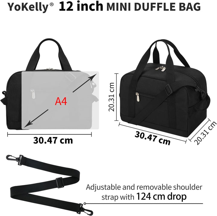 Sporttasche klein, Reisetasche 12L Mini Handgepäck Tasche für Weekender, Fitnesstasche 30x20x25cm-Sc