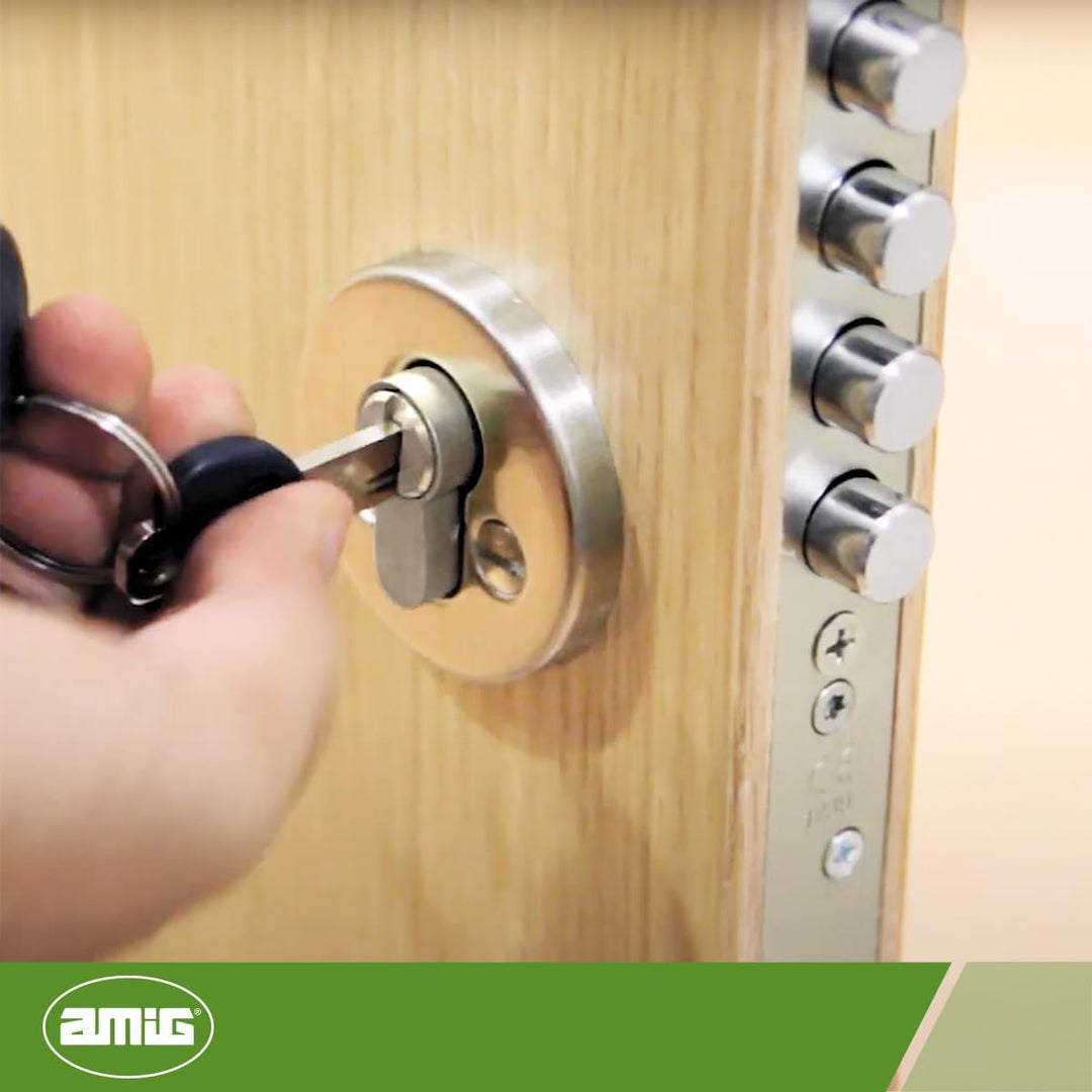 Amig - Sicherheitszylinder - Modell 20000 - Hergestellt aus Messing - Masse: 80 mm (35-45) - Bietet