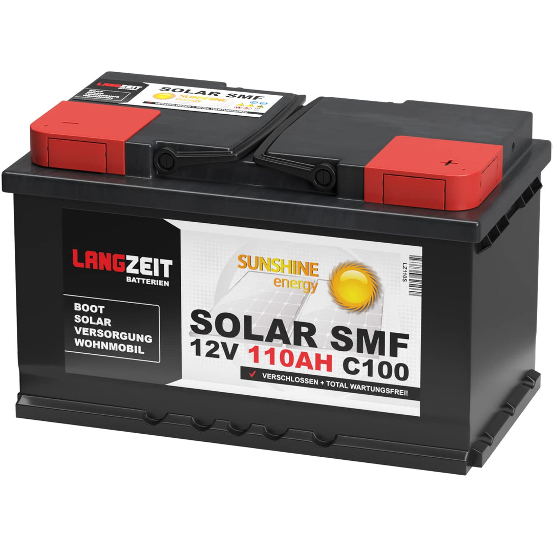 Langzeit Solar SMF Solarbatterie 110Ah 12V Versorgungsbatterie Wohnmobil Batterie Boot total wartung