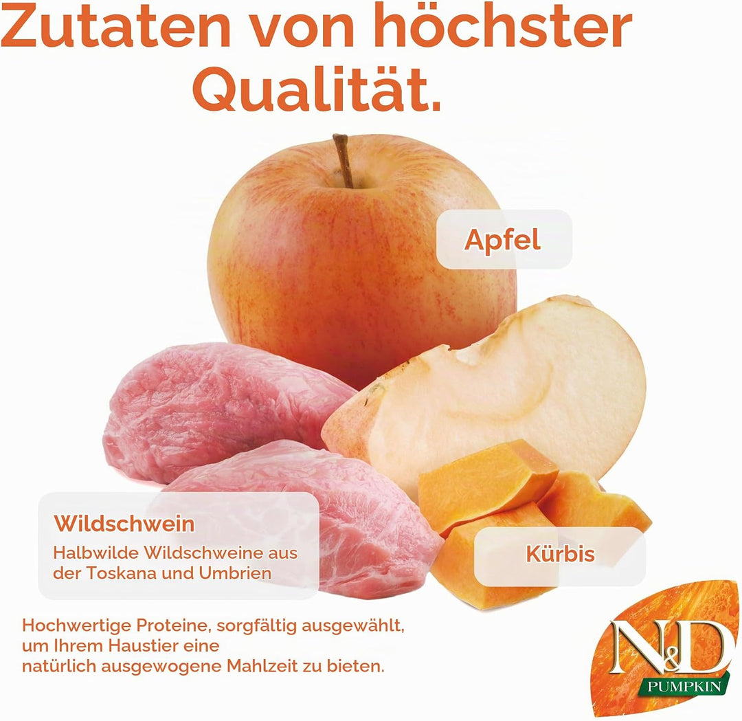 Farmina N&amp;D Pumpkin Adult Medium Pellets Hundefutter (Trockenfutter, mit hochwertigen Vitaminen und