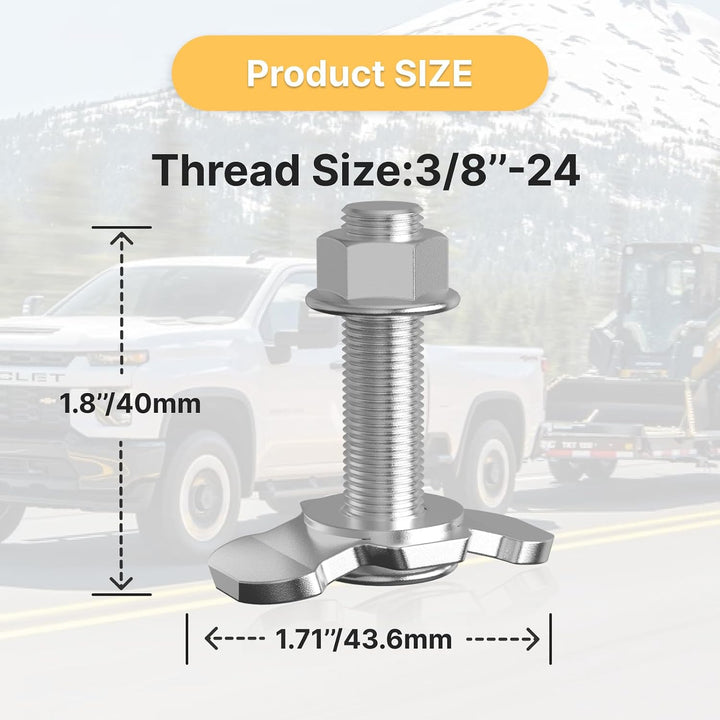 Schraubfitting Airlineschiene, 6 Stück M10x45 Endbeschlag Single | Airlineschiene Fitting Zurrschien