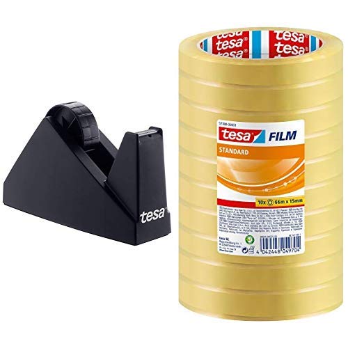 tesa Tischabroller, für grosse Rollen, Modell "Economy", schwarz & tesafilm Klebeband, Grossrollen,