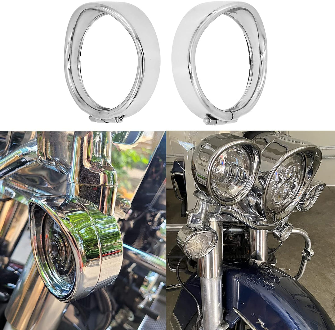 HDBUBALUS Chrom-Visier-Abdeckung für Blinker, passend für Harley Touring Electra Glide Road King Sof