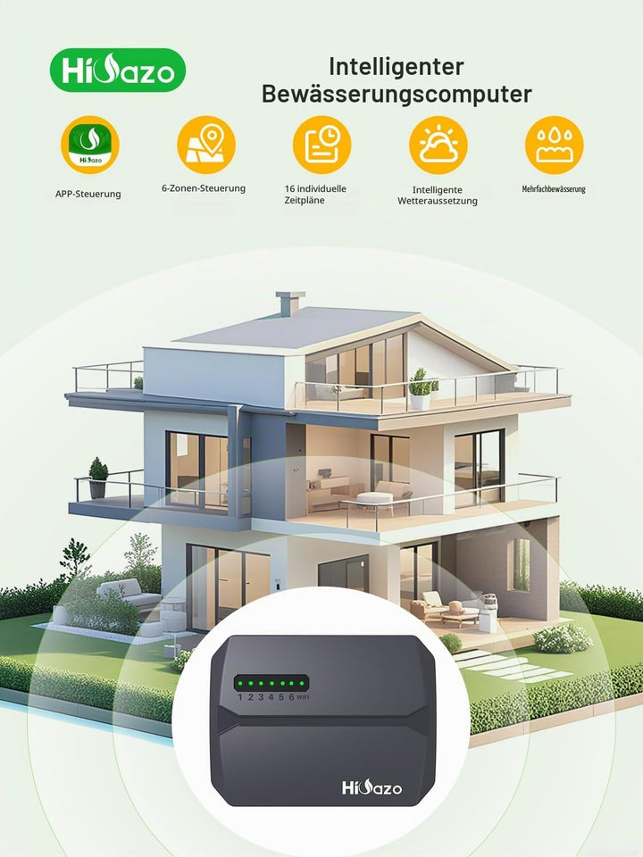 HSC-600W WLAN-Bewässerungscomputer 6 Zonen mit App-Steuerung, HSC-600W