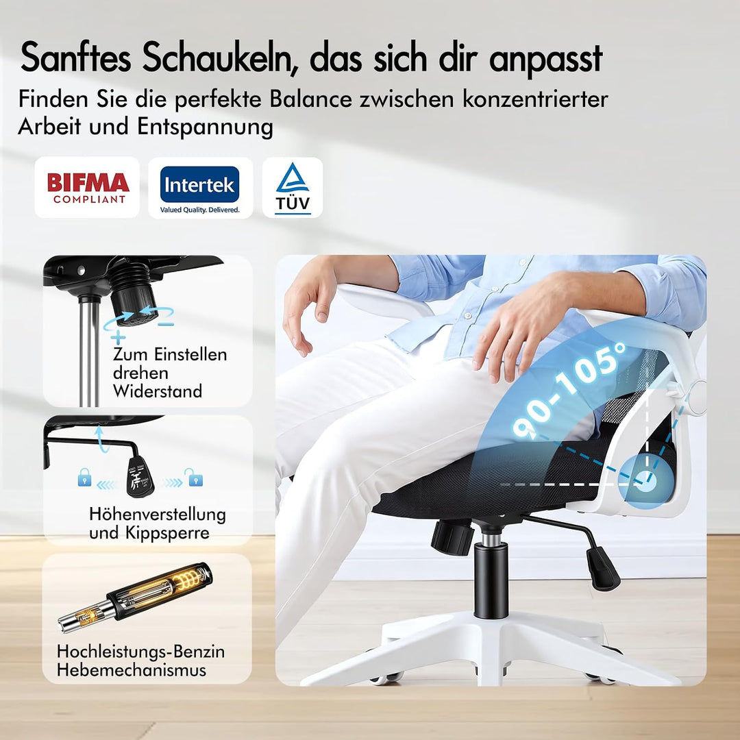 ALFORDSON Bürostuhl Chefsessel Netzstuhl ergonomisch Schreibtischstuhl Wippfunktion höhenverstellbar