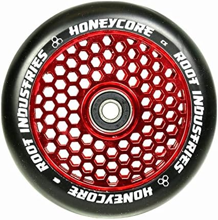 Root Industrie Air Honeycore 110mm Stunt-Scooter Rolle + Fantic26 Sticker (Rot/Pu Schwarz) Rot / Pu
