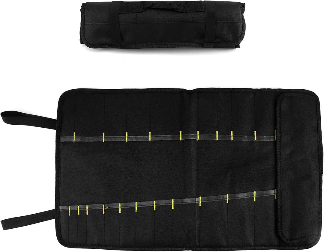 QWORK® Messer-Rolltasche mit 22 Fächern, Tragbare Oxford Messertasche Werkzeugtasche für Freizeit un