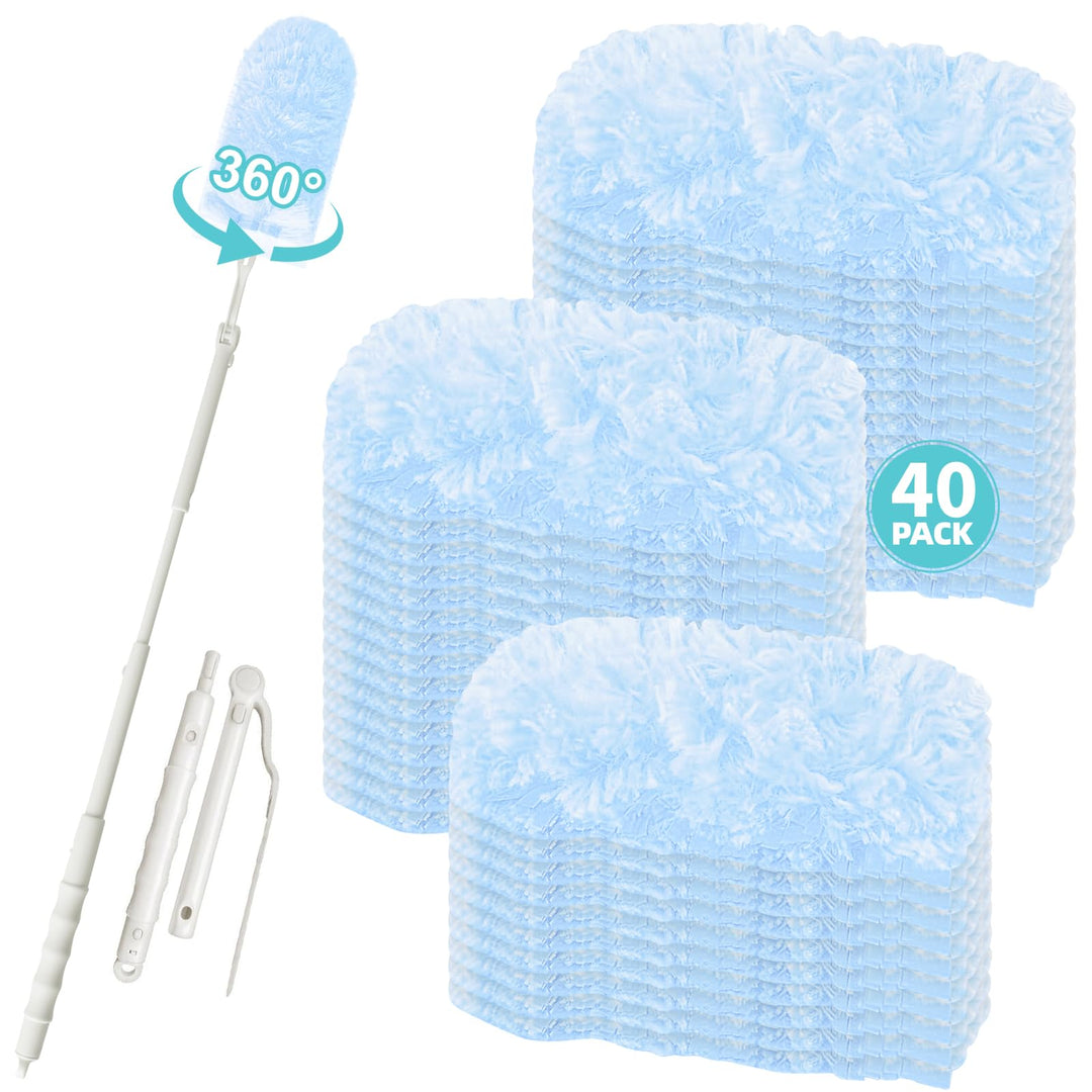 40 Stück Staubmagnet Kompatibel mit Swiffer Staubmagnet Nachfüllpack, 360° Staubwedel für Swiffer Du