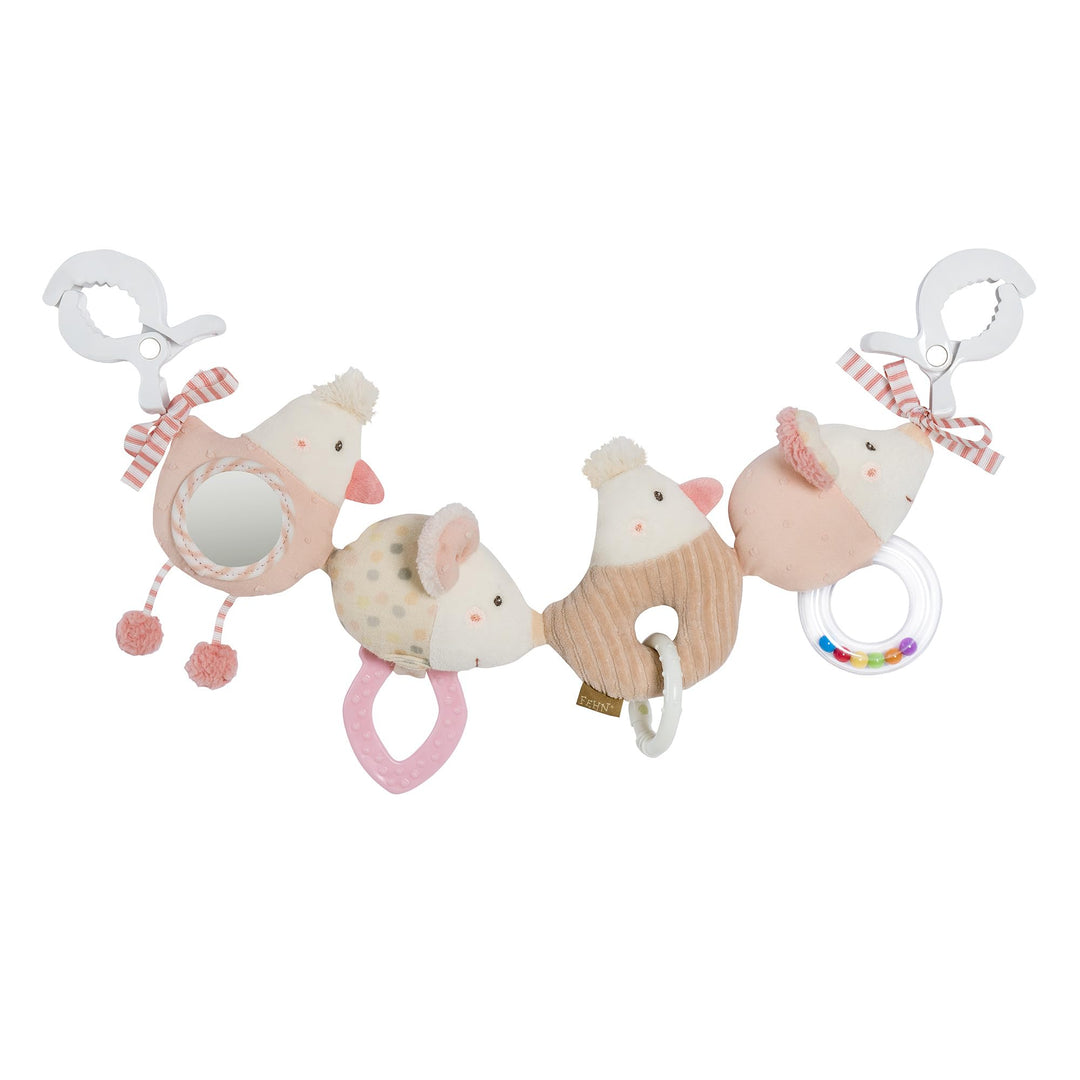 Fehn Kinderwagenkette feehnLAND, Babyspielzeug mit Rassel und 2 Klemmen | Flexibel an Kinderwagen, B
