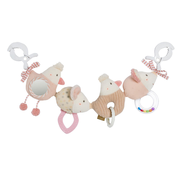 Fehn Kinderwagenkette feehnLAND, Babyspielzeug mit Rassel und 2 Klemmen | Flexibel an Kinderwagen, B