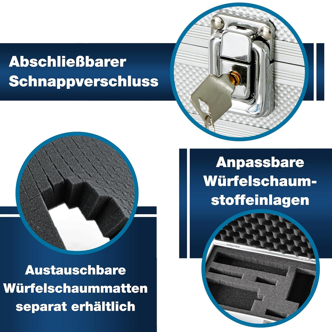 PeakTech 7255 – Universal Koffer für Messgeräte, Robuster Tragekoffer, Werkzeug Aufbewahrung, Würfel